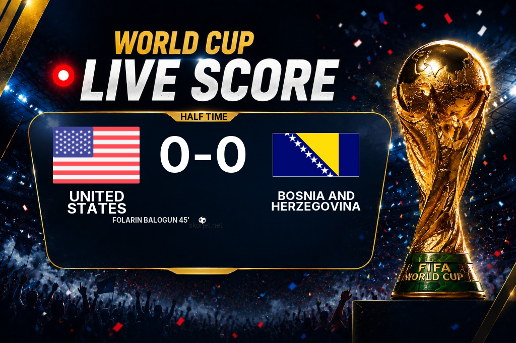 United States - Bosnia and Herzegovina half-time score: 1-0